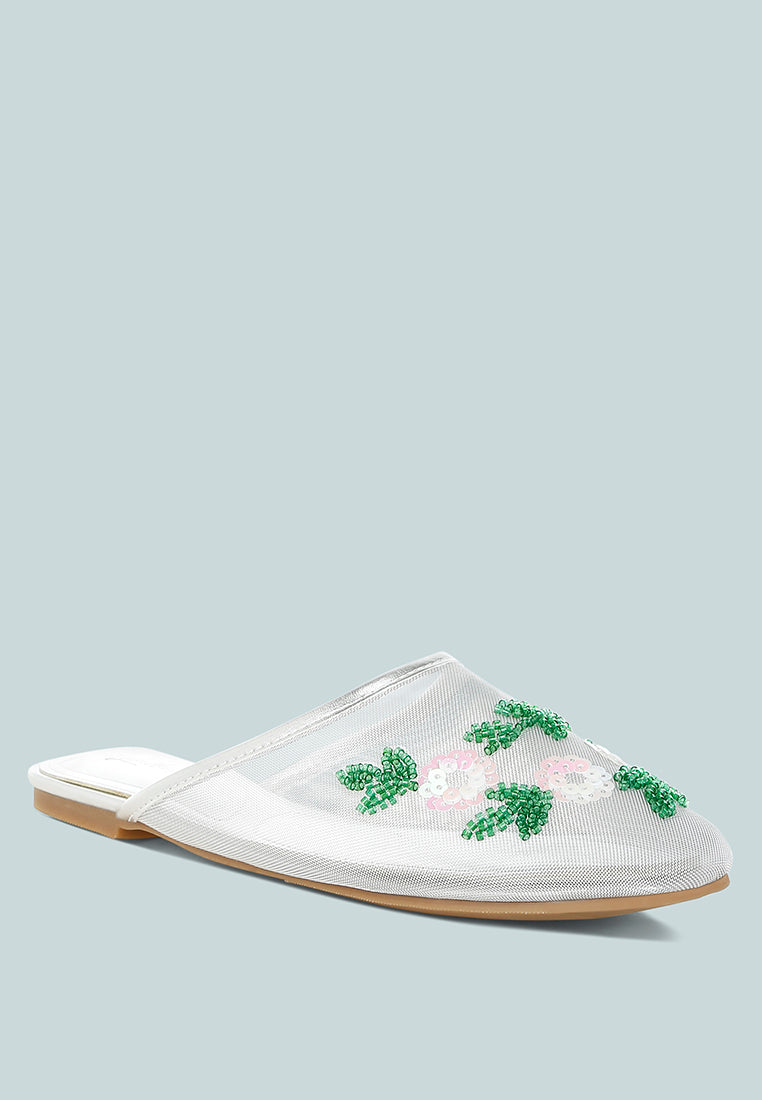 nahra mesh sequin beaded mules#color_silver