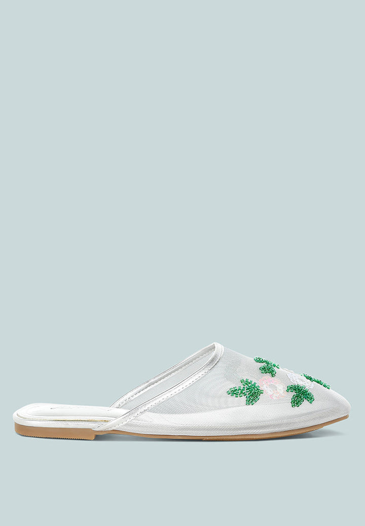 nahra mesh sequin beaded mules#color_silver