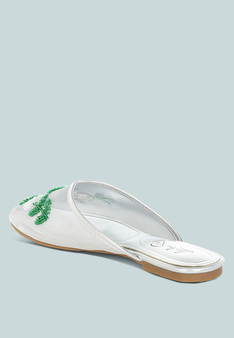 nahra mesh sequin beaded mules#color_silver