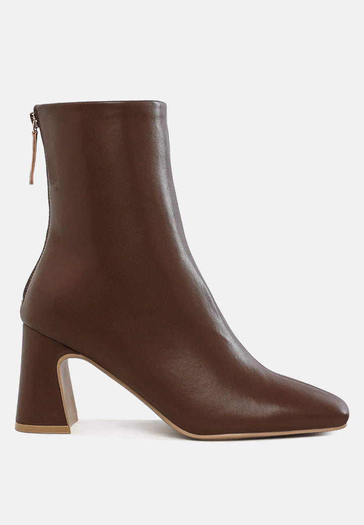 faux leather square toe ankle boots by ruw#color_brown
