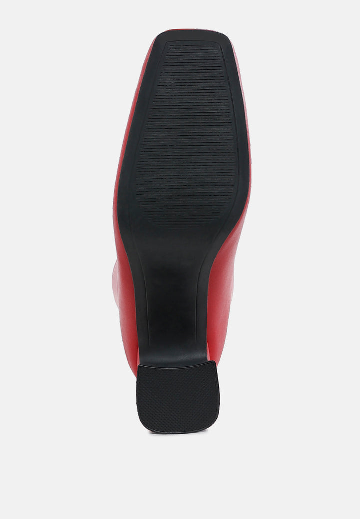 faux leather square toe ankle boots by ruw#color_red