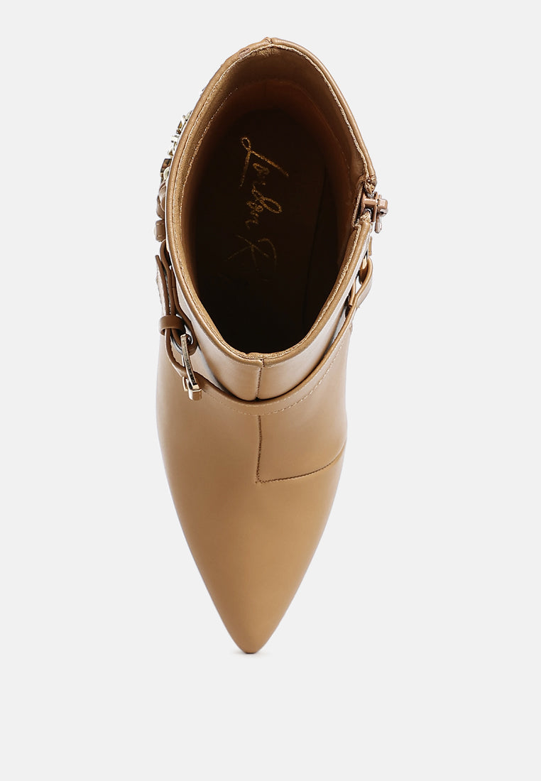 harness detail stiletto boots by ruw#color_beige