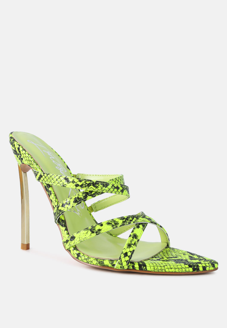 nightclub ready strappy stiletto heel sandals#color_neon-yellow
