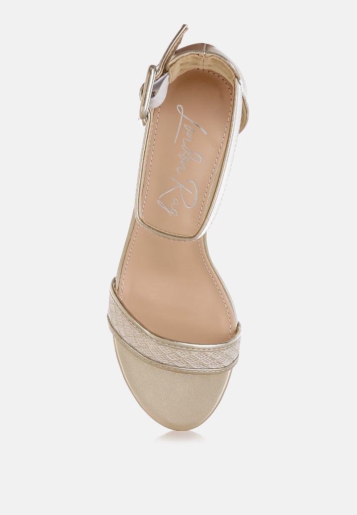 metallic faux leather kitten heel sandals by ruw#color_gold
