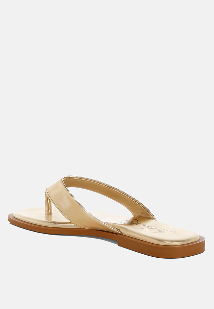 nitty square toe flats#color_gold-metallic