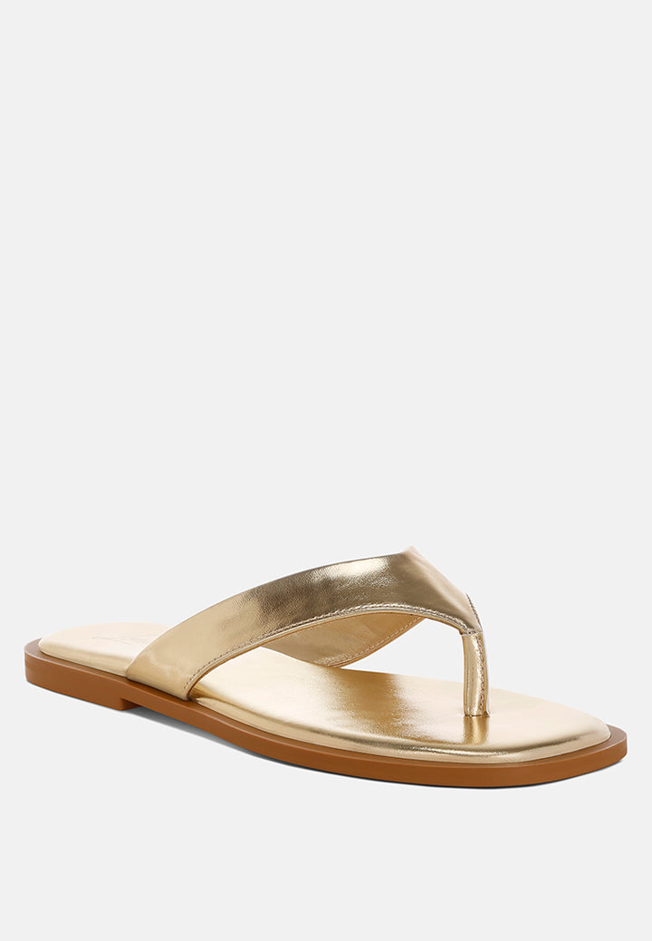 nitty square toe flats#color_gold-metallic