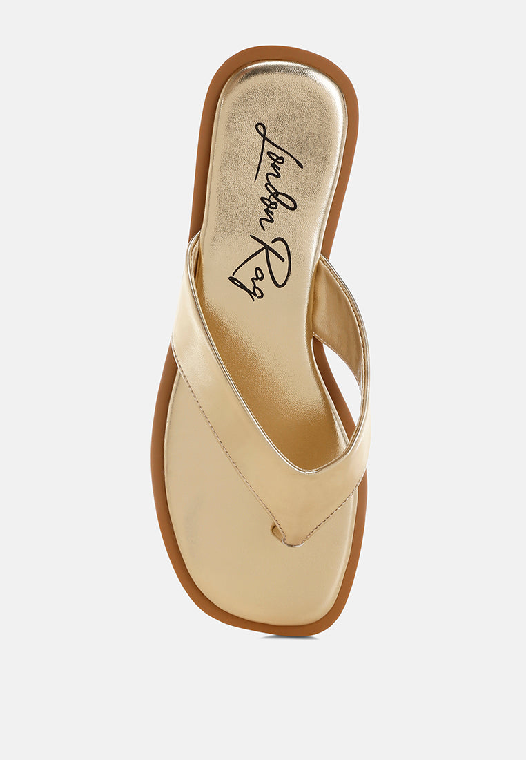 nitty square toe flats#color_gold-metallic
