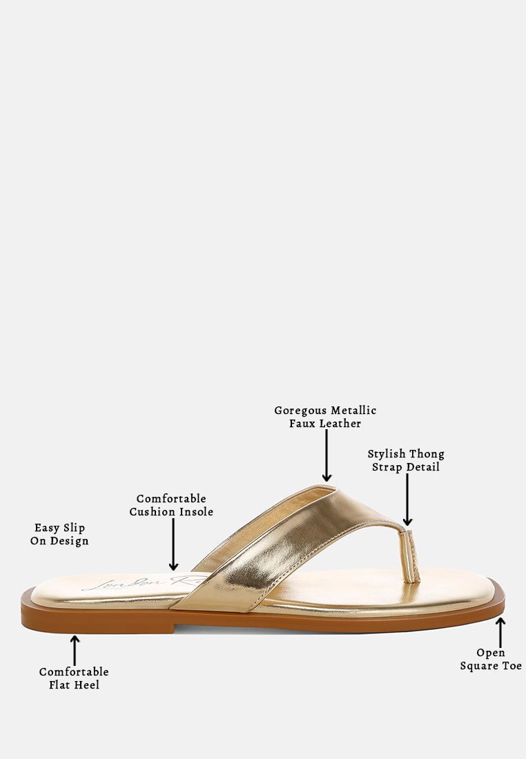 nitty square toe flats#color_gold-metallic