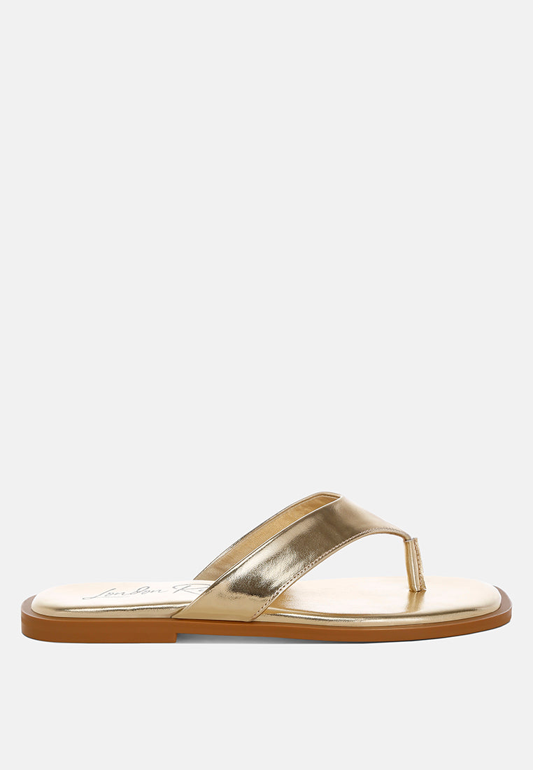 nitty square toe flats#color_gold-metallic