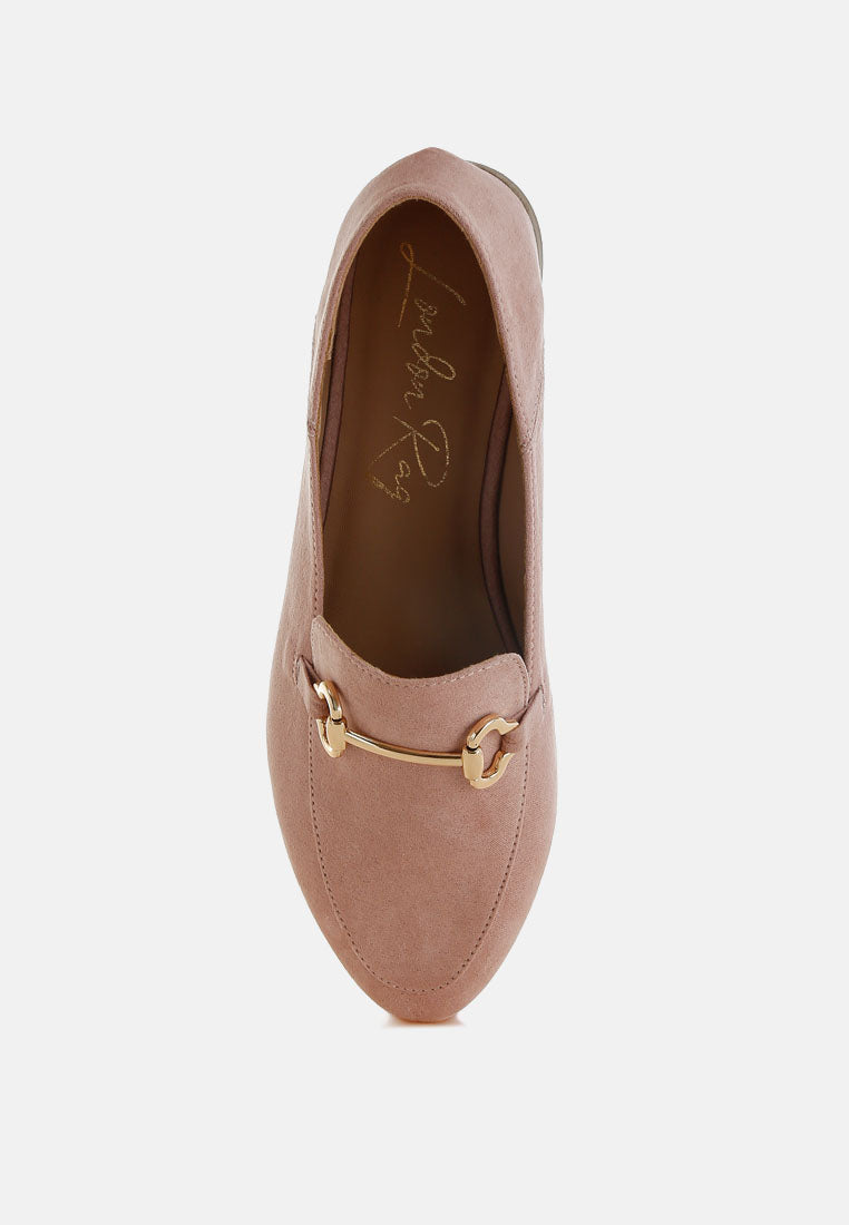 noltas horsebit embellished flat loafers#color_pink