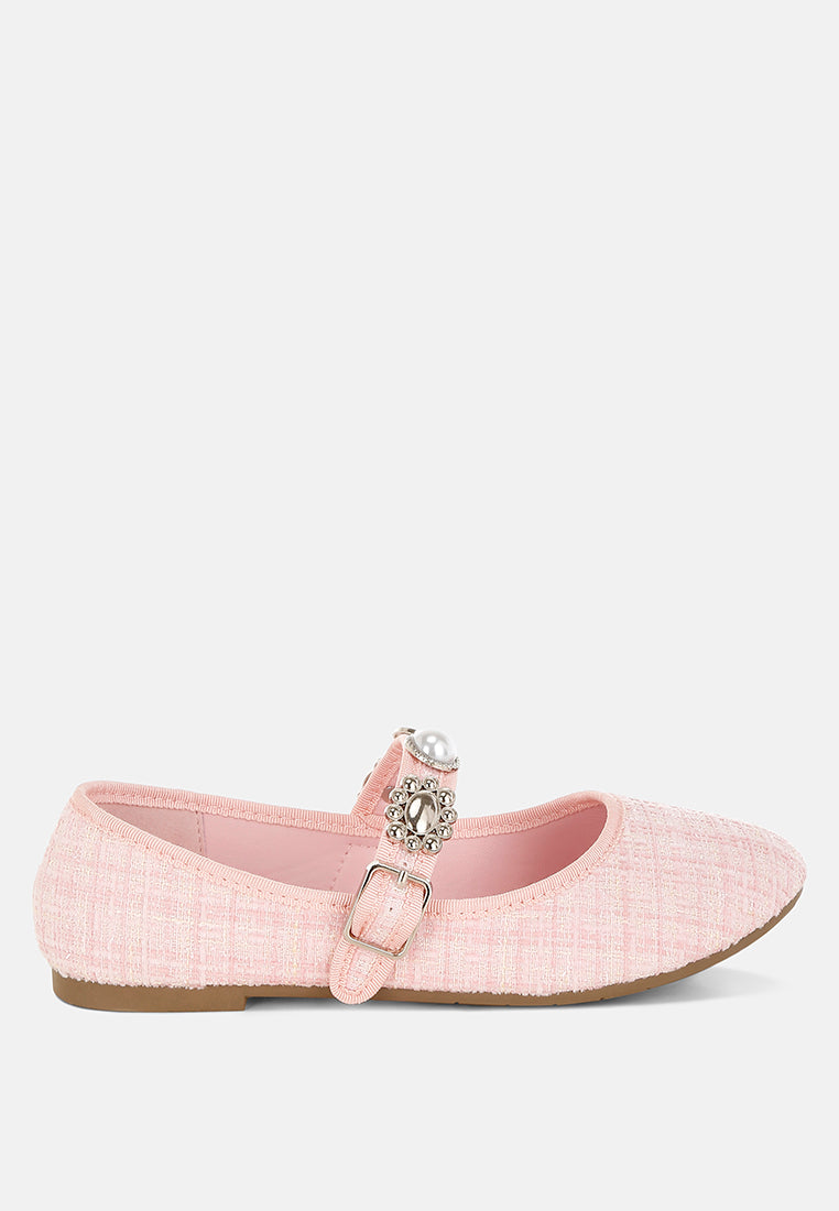 noyama charms embellished tweed mary janes#color_pink
