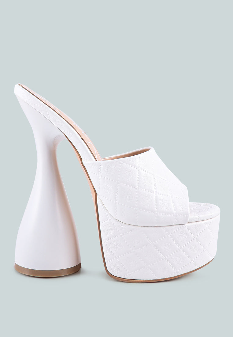 oomph quilted hourglass heel platform sandals#color_white