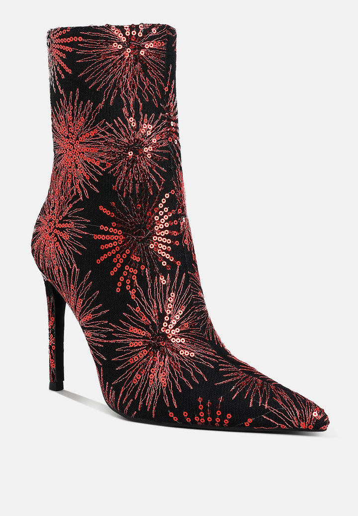 sequin embellished stiletto boots by ruw#color_red