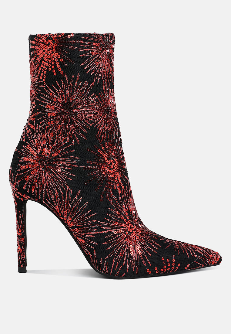 sequin embellished stiletto boots by ruw#color_red