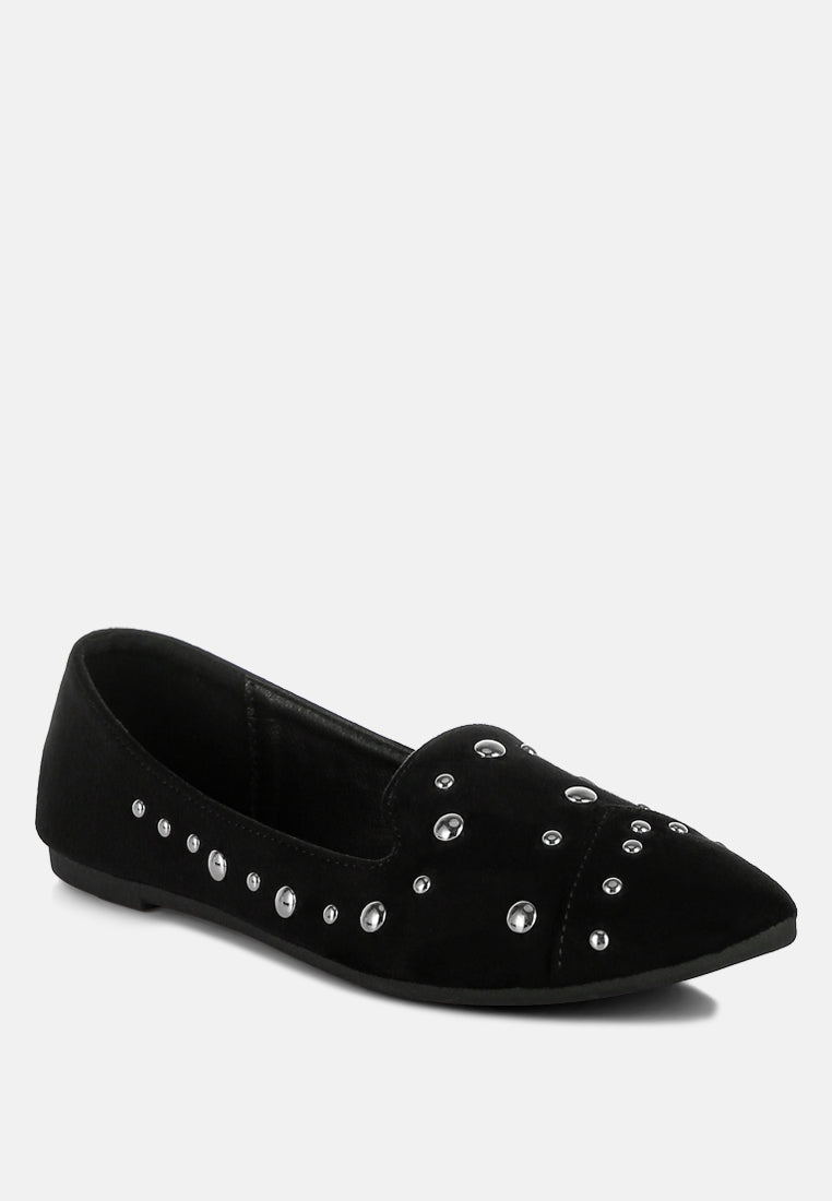stud embellished ballet flats by ruw#color_black