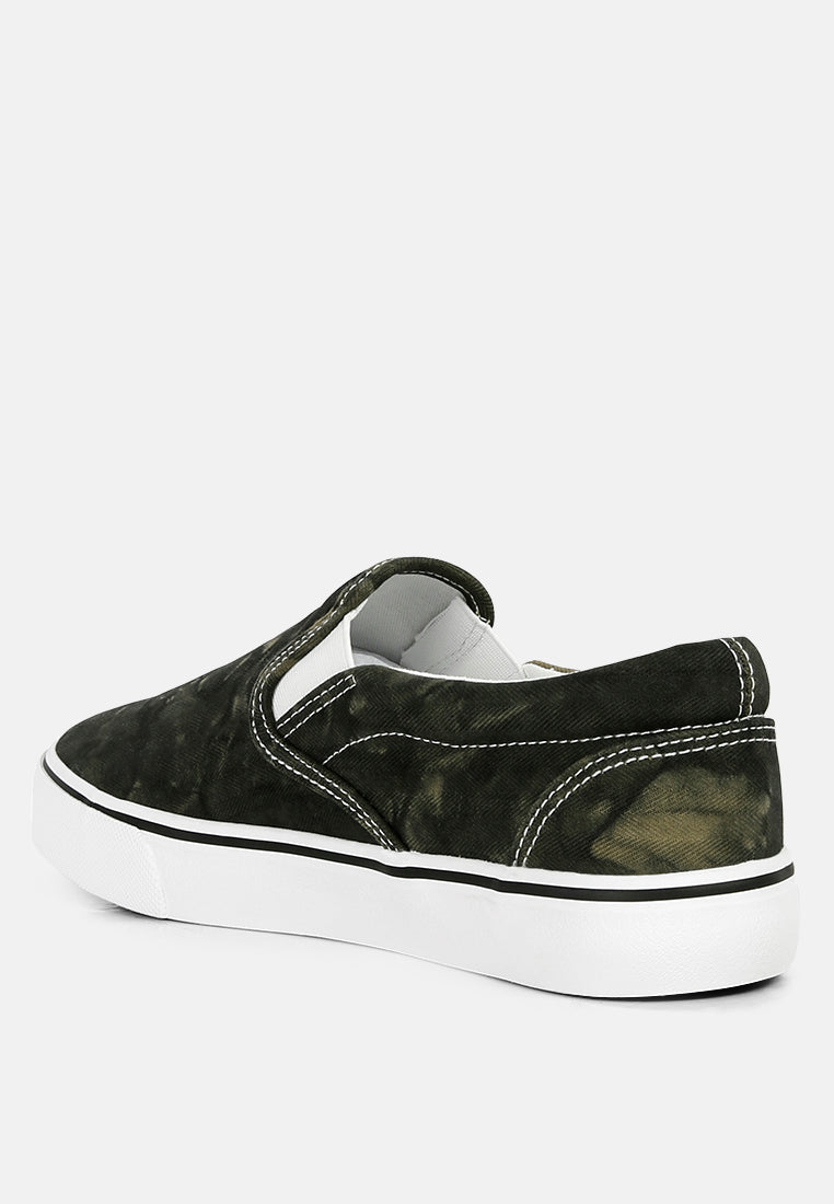 riddler olive green slip on canvas sneakers#color-darkgreen