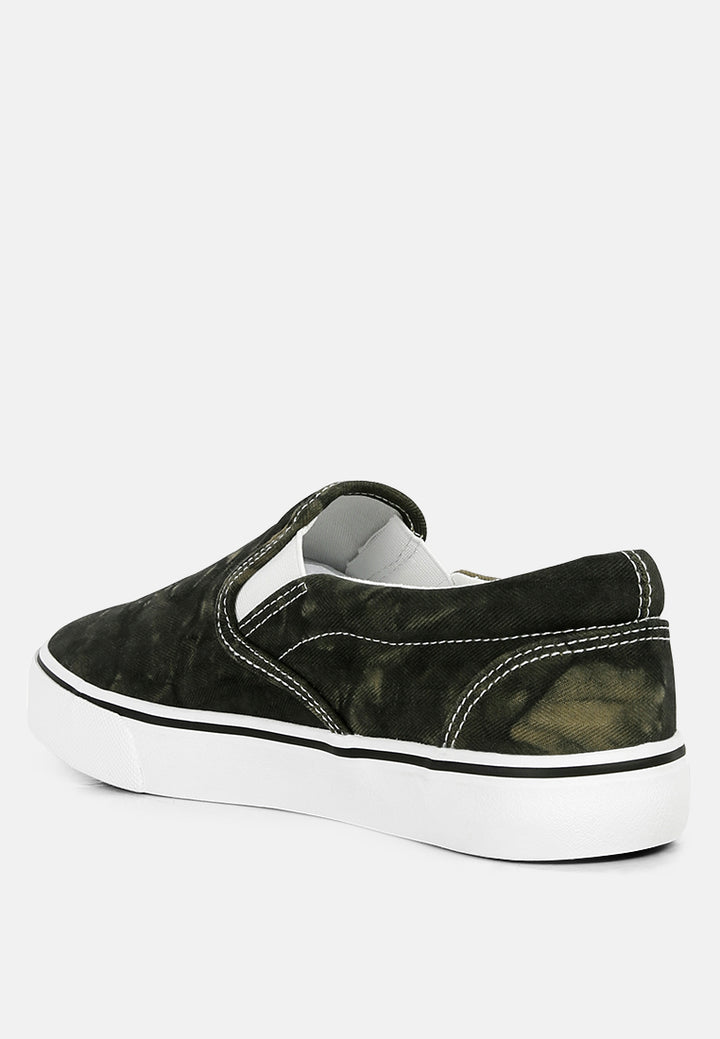 riddler olive green slip on canvas sneakers#color-darkgreen