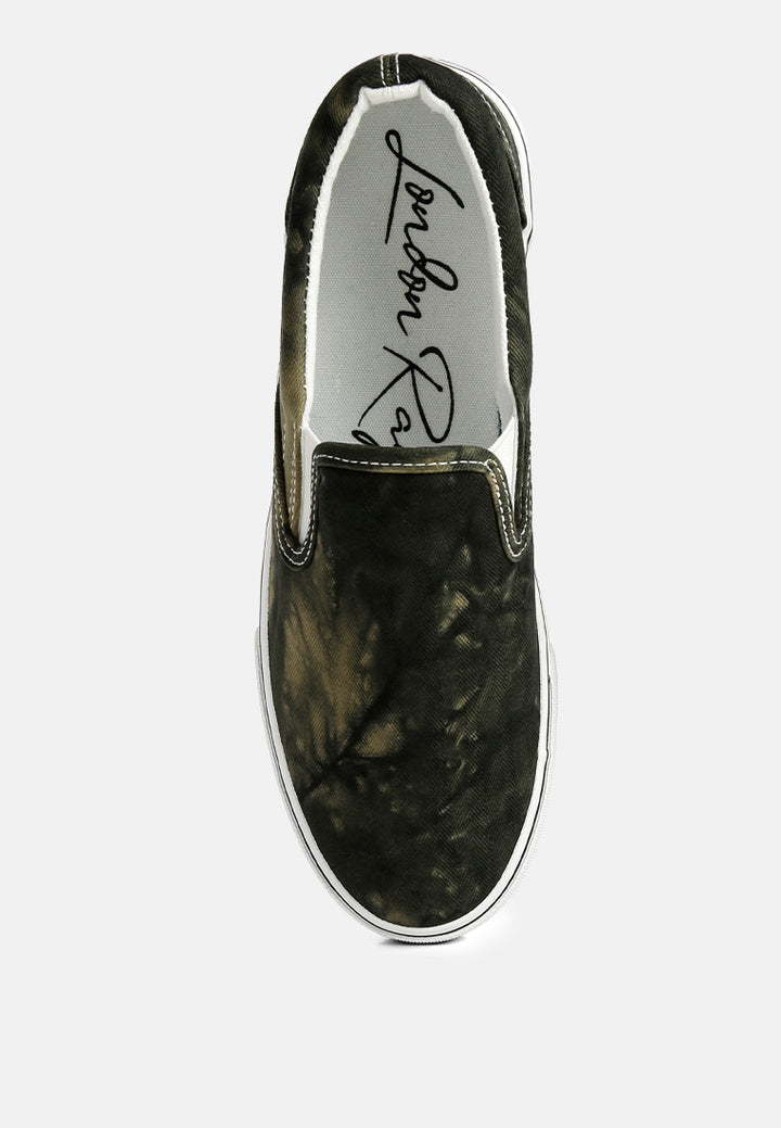 riddler olive green slip on canvas sneakers#color-darkgreen