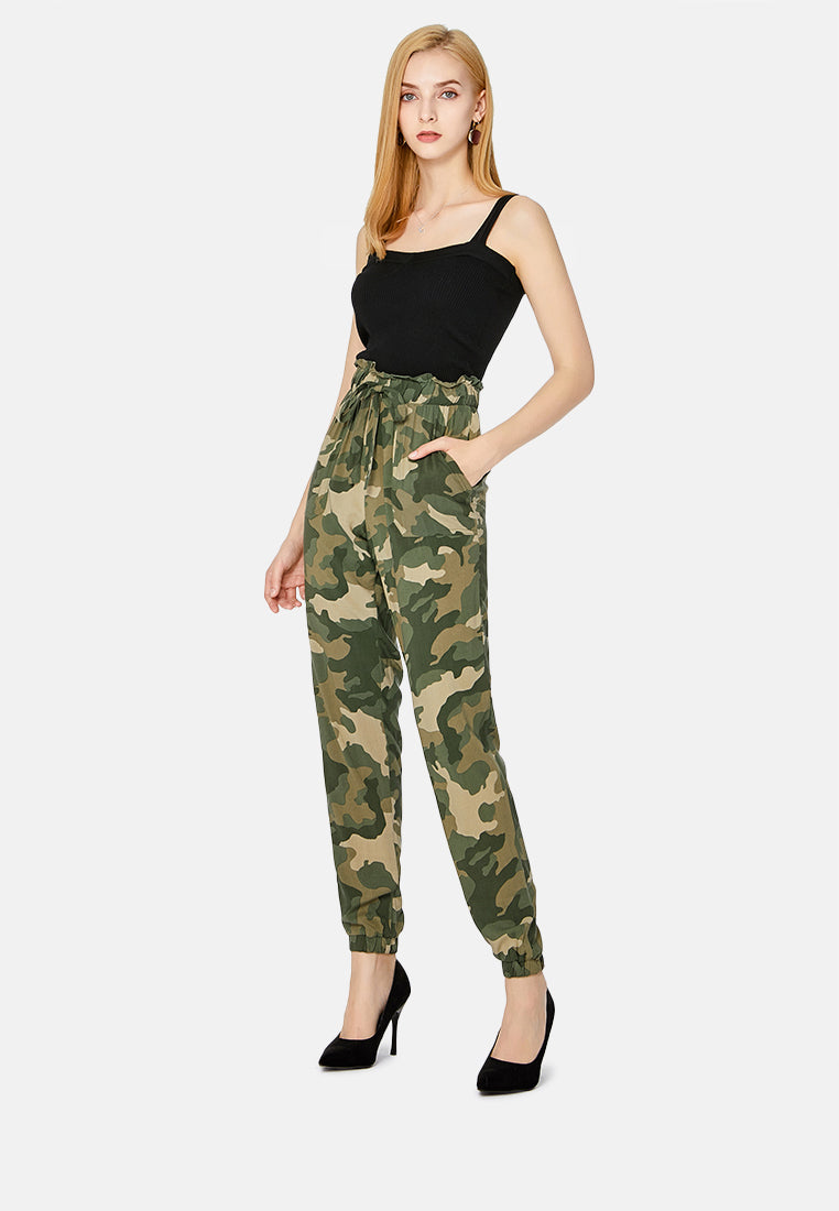 paper bag waist pants#color_camouflage