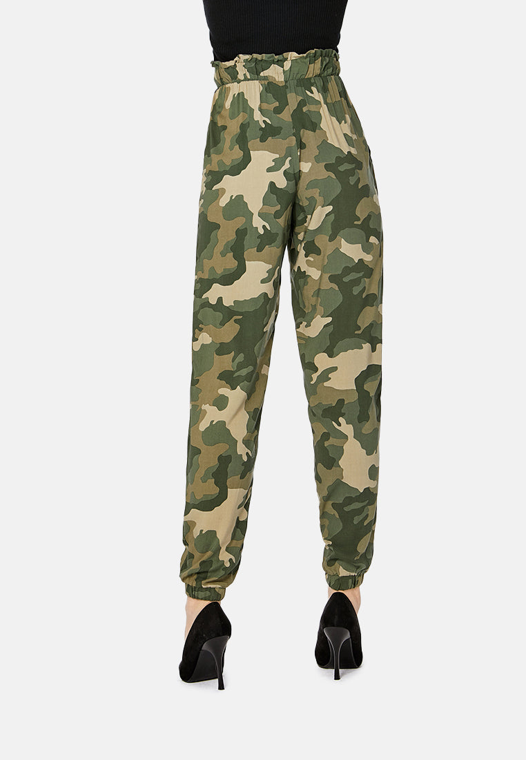 paper bag waist pants#color_camouflage