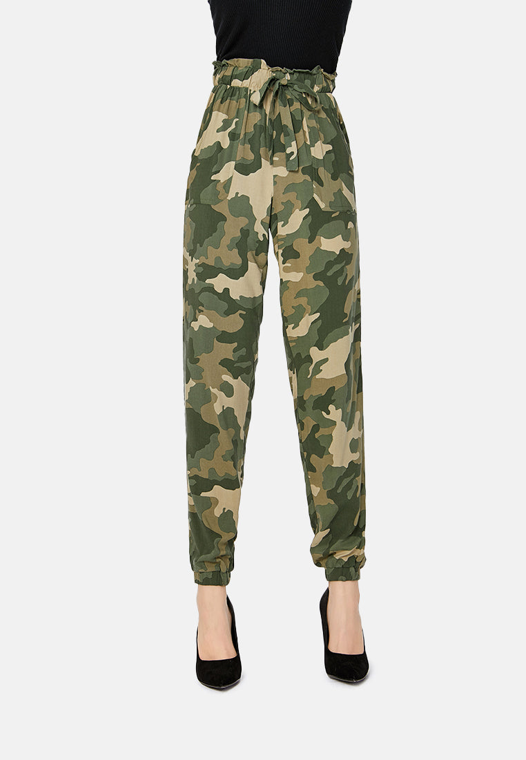 paper bag waist pants#color_camouflage