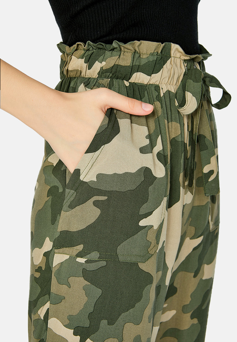 paper bag waist pants#color_camouflage