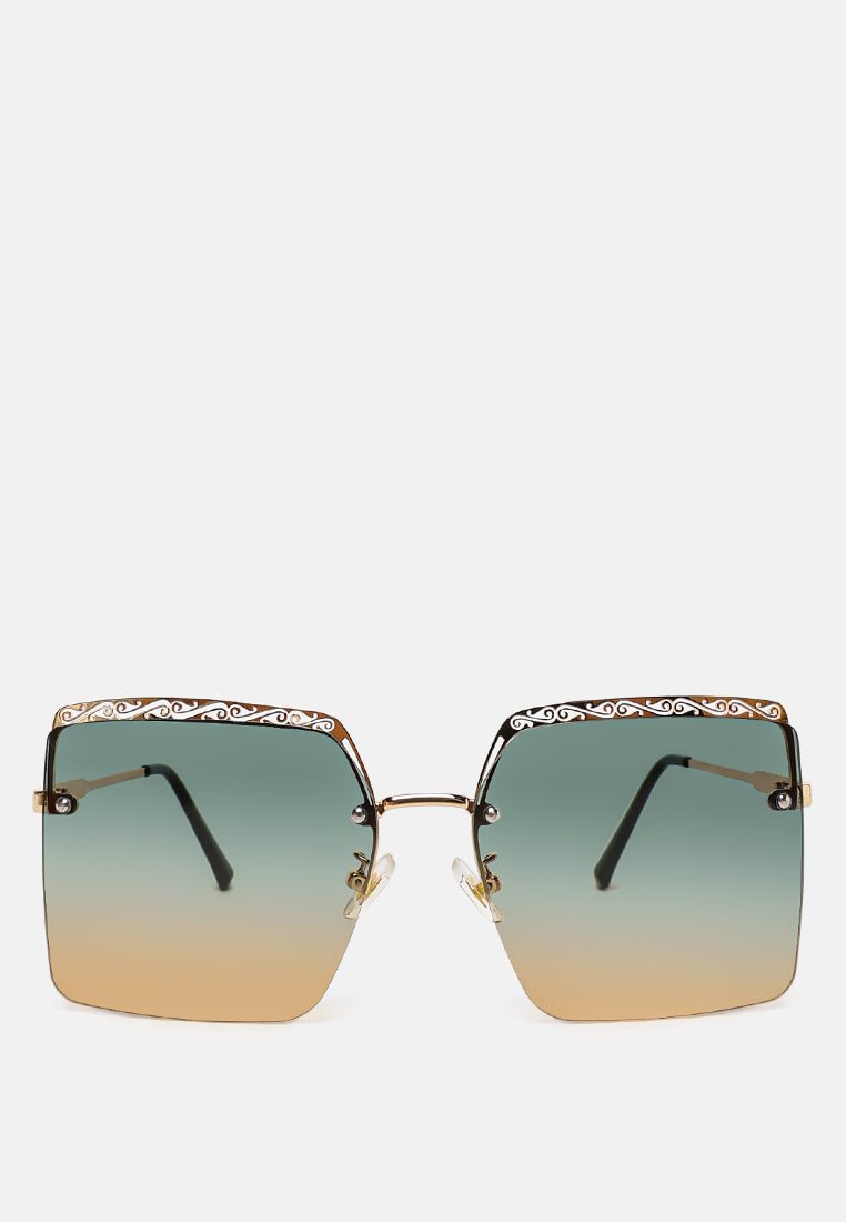 ombre tinted funky sunglasses#color_green-gold