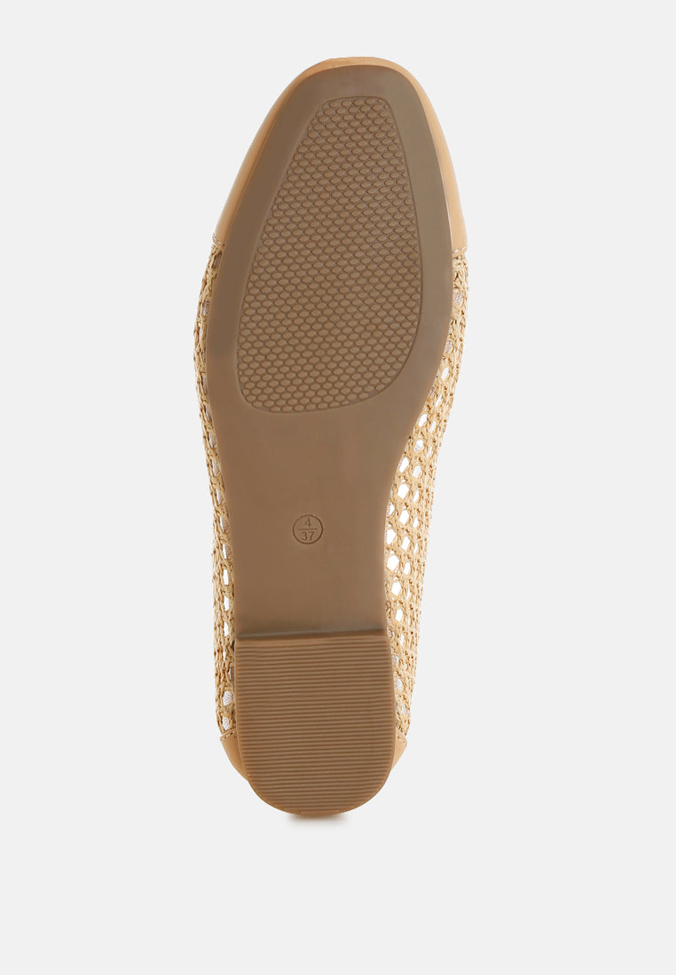 omela woven bow detail ballerinas#color_tan