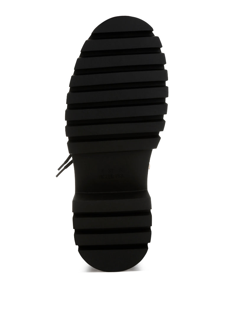 fleece & faux leather boots by ruw#color_black