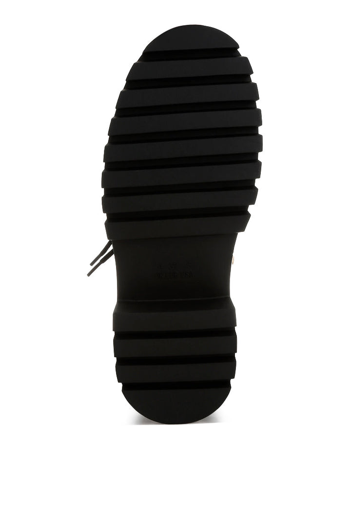 fleece & faux leather boots by ruw#color_black