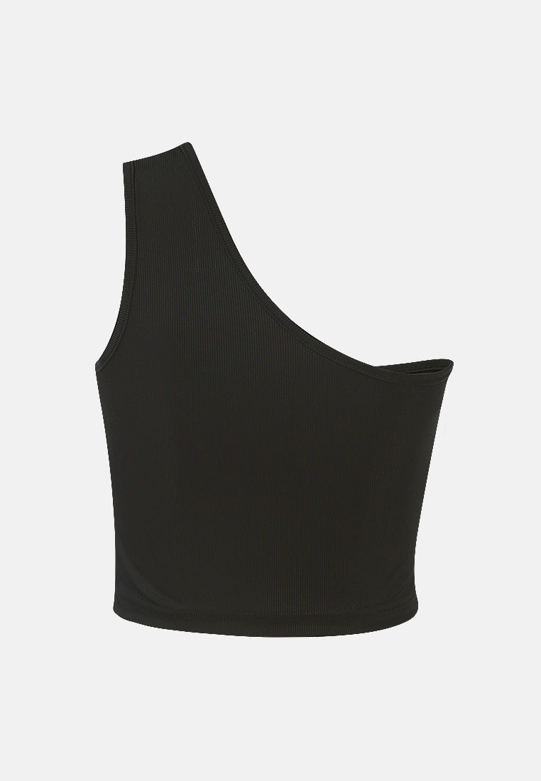 one shoulder knitted crop top by ruw#color_black