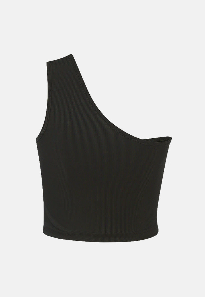 one shoulder knitted crop top by ruw#color_black