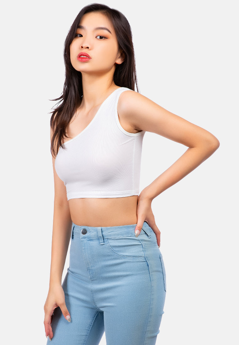 one shoulder knitted crop top by ruw#color_white