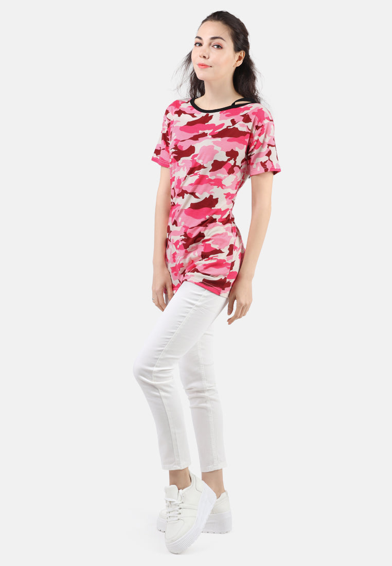 one strap top#color_pink-camouflage