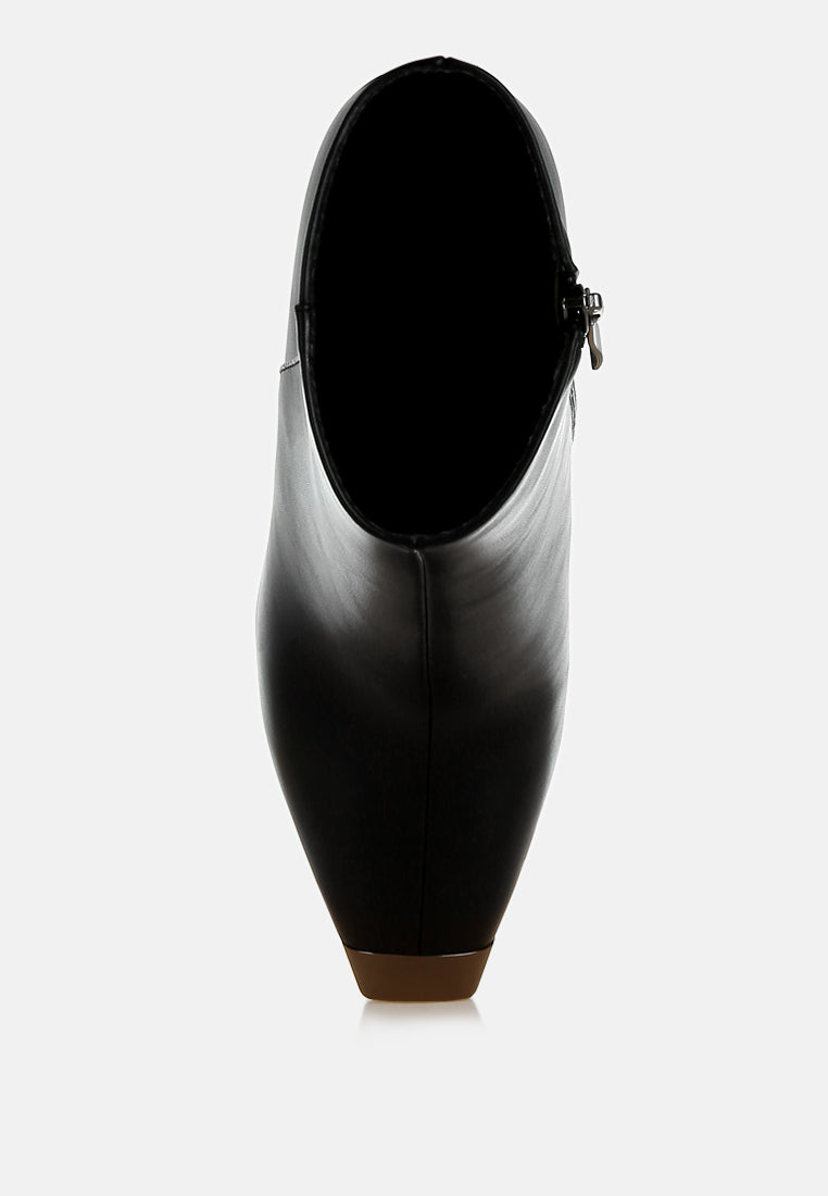 metallic cap toe faux leather boots by ruw#color_black