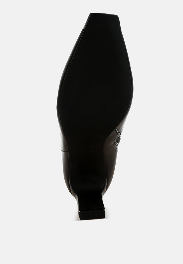 metallic cap toe faux leather boots by ruw#color_black