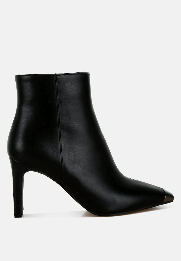 metallic cap toe faux leather boots by ruw#color_black