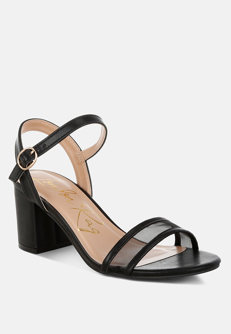 orpina mesh pin buckle block heels#color_black
