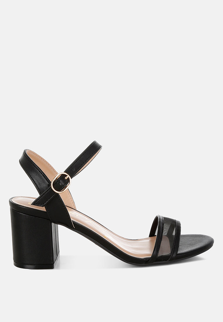 orpina mesh pin buckle block heels#color_black