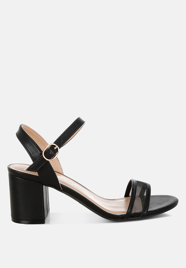 orpina mesh pin buckle block heels#color_black