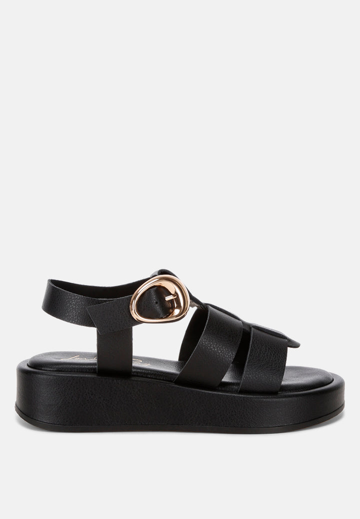 osiha gladiator sandals#color_black-faux-leather