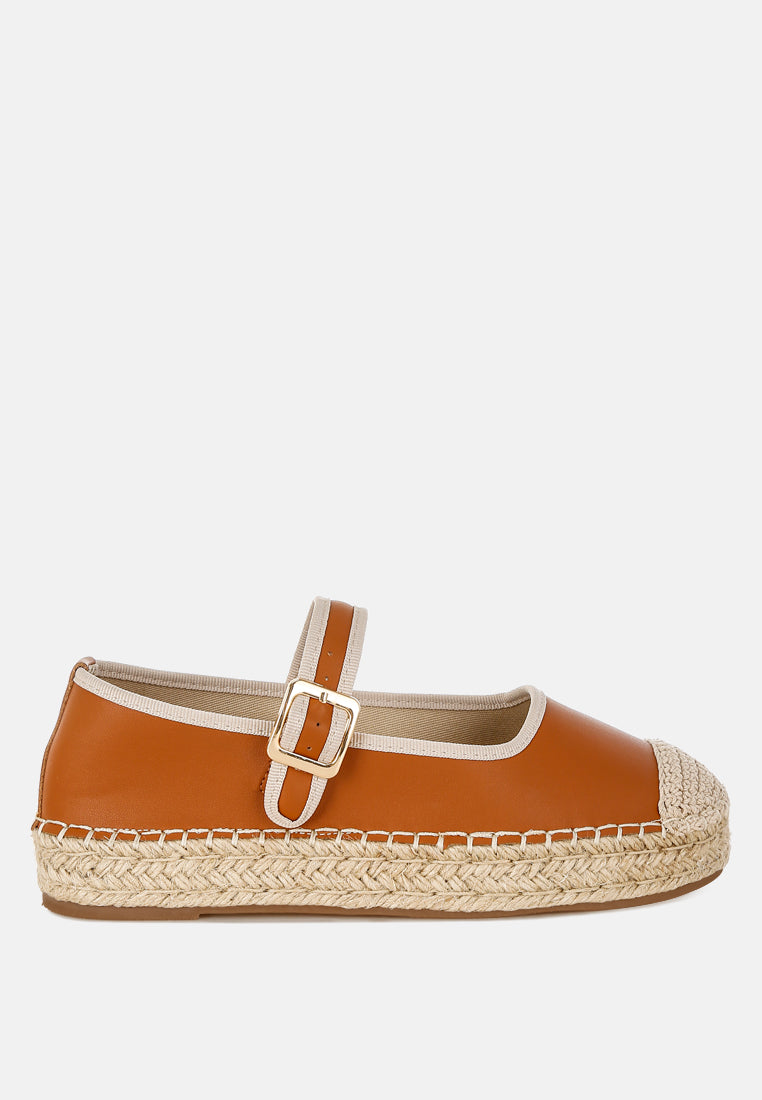 ostac genuine leather mary jane espradrilles by ruw#color_tan