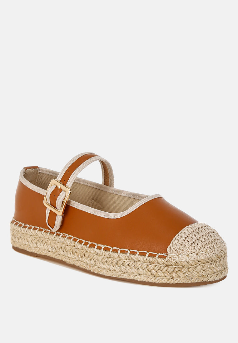 ostac genuine leather mary jane espradrilles by ruw#color_tan