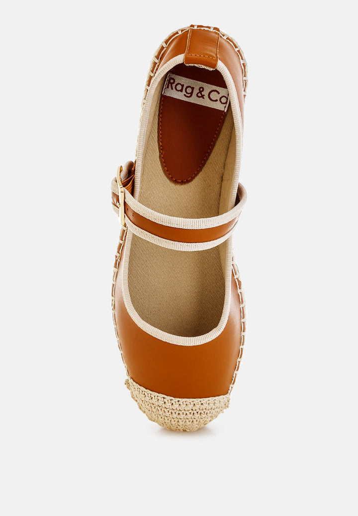 ostac genuine leather mary jane espradrilles by ruw#color_tan