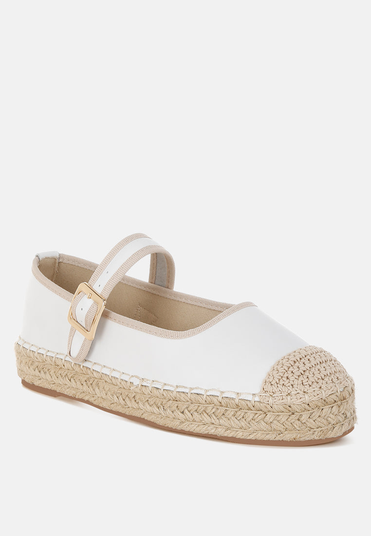 ostac genuine leather mary jane espradrilles by ruw#color_white
