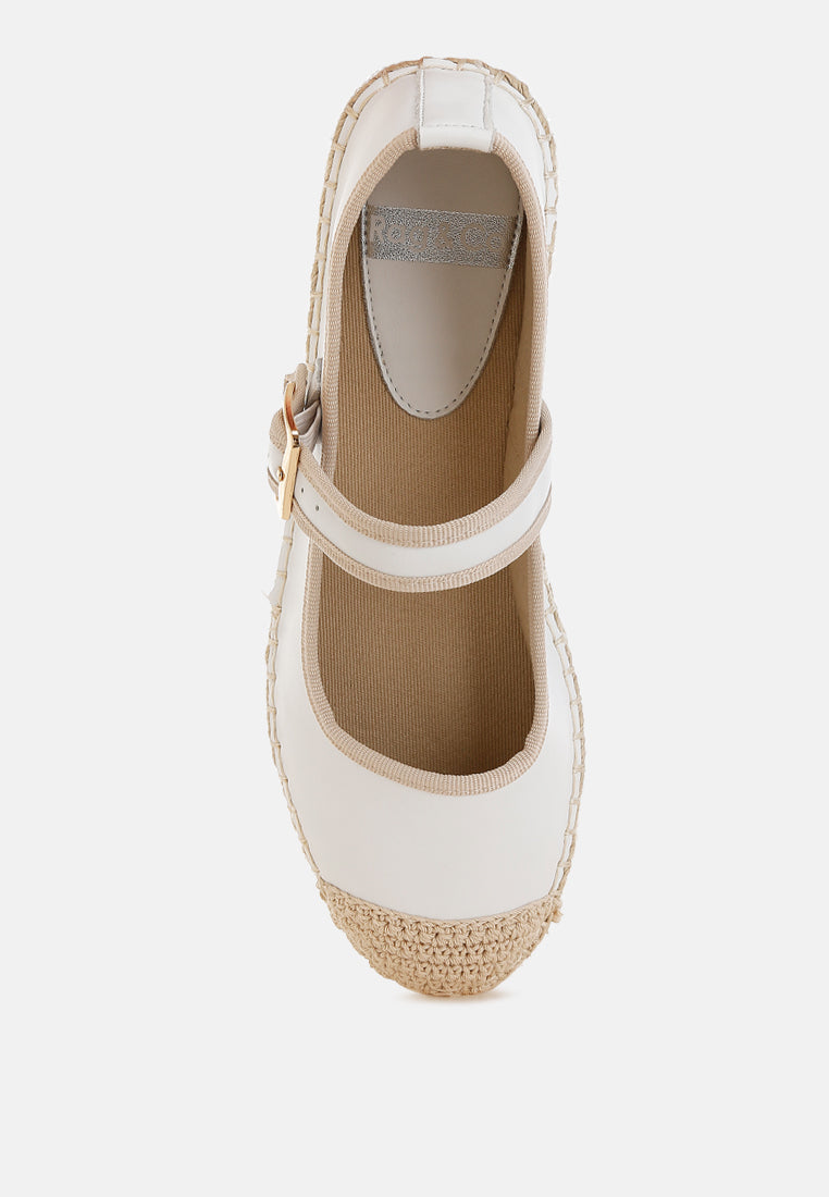 ostac genuine leather mary jane espradrilles by ruw#color_white
