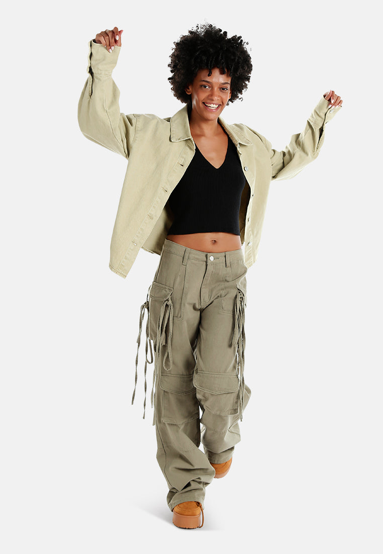 oversized button up denim shacket#color_sand