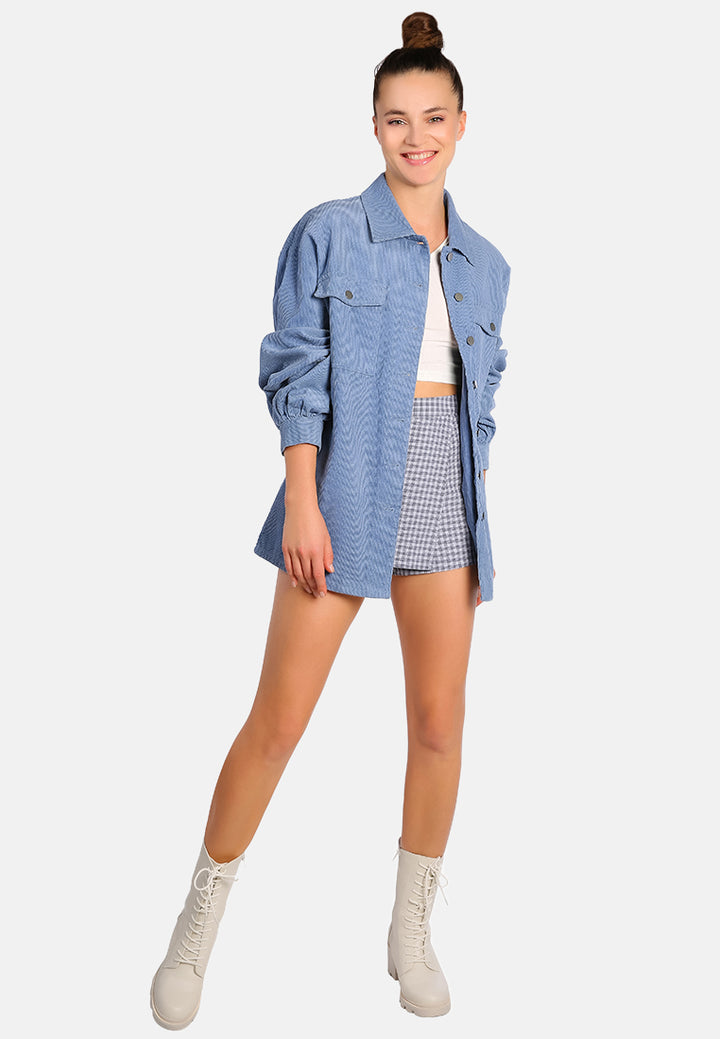 oversized casual corduroy shirt#color_blue