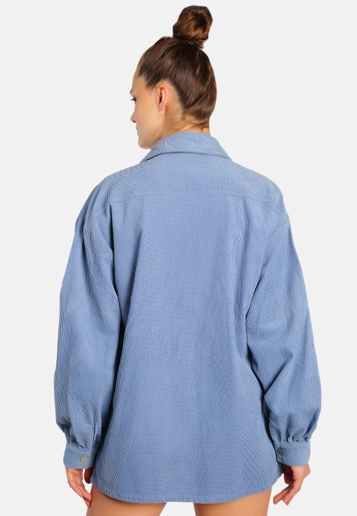 oversized casual corduroy shirt#color_blue