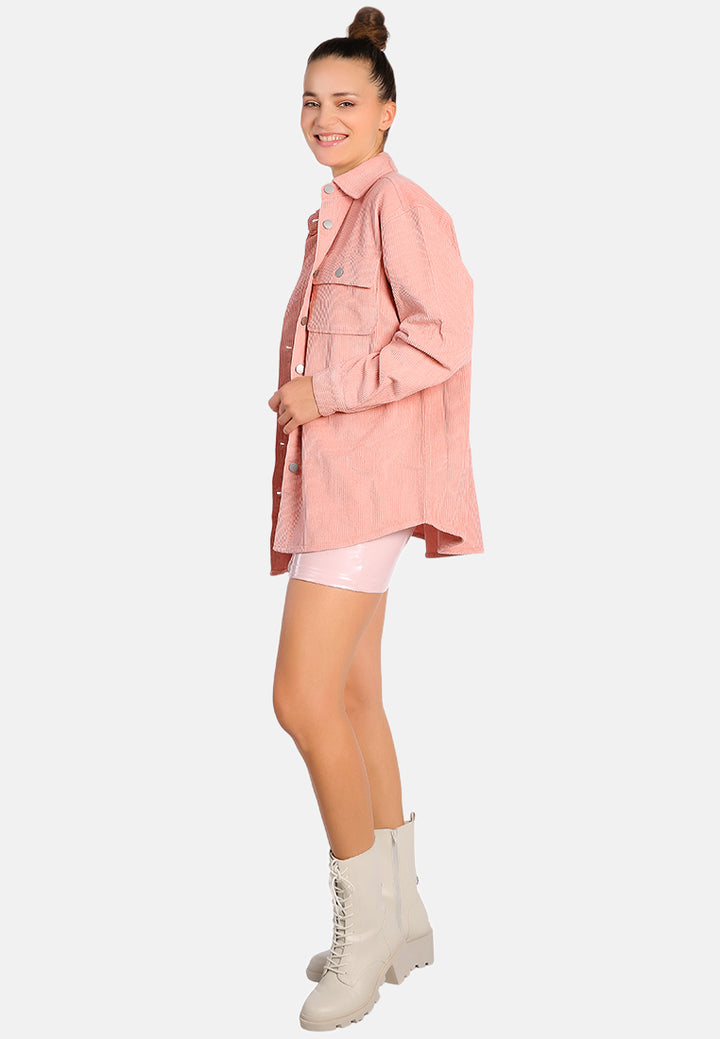 oversized casual corduroy shirt#color_pink